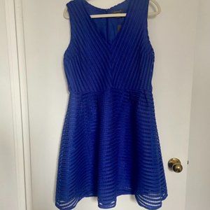 SUZY SHIER - ROYAL BLUE, V NECK, CUPCAKE DRESS